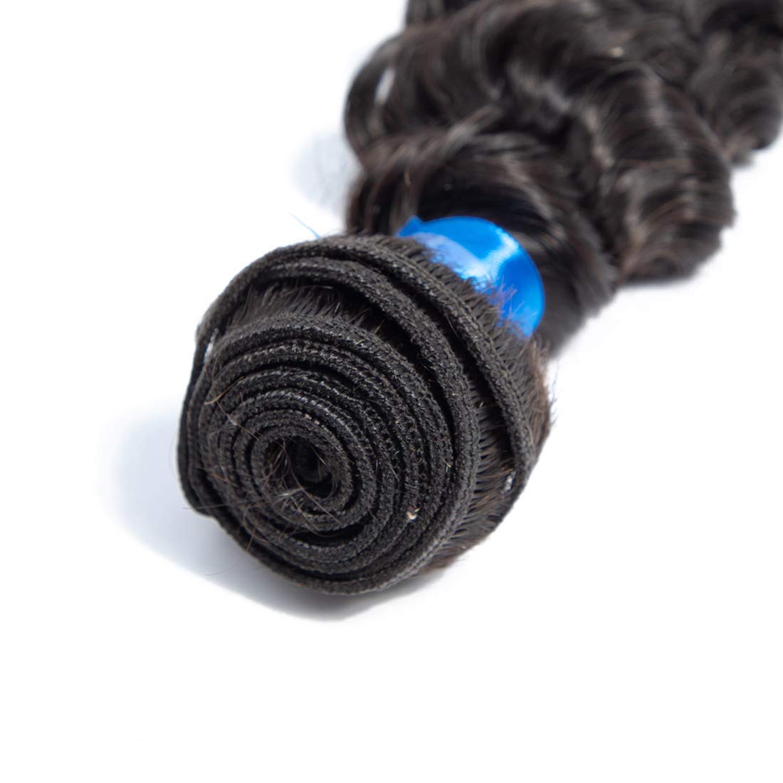 Brazilian Virgin Human Hair Bundles with Lace Closure - 100% Unprocessed Deep Wave Hair Extensions (16