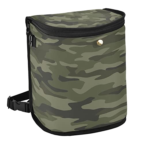 Military Camouflage Car Trash Can with Lid - Leak-Proof Hanging Car Garbage Bin for SUV, Truck & Travel | Portable Vehicle Trash Bag for Road Trips & Camping