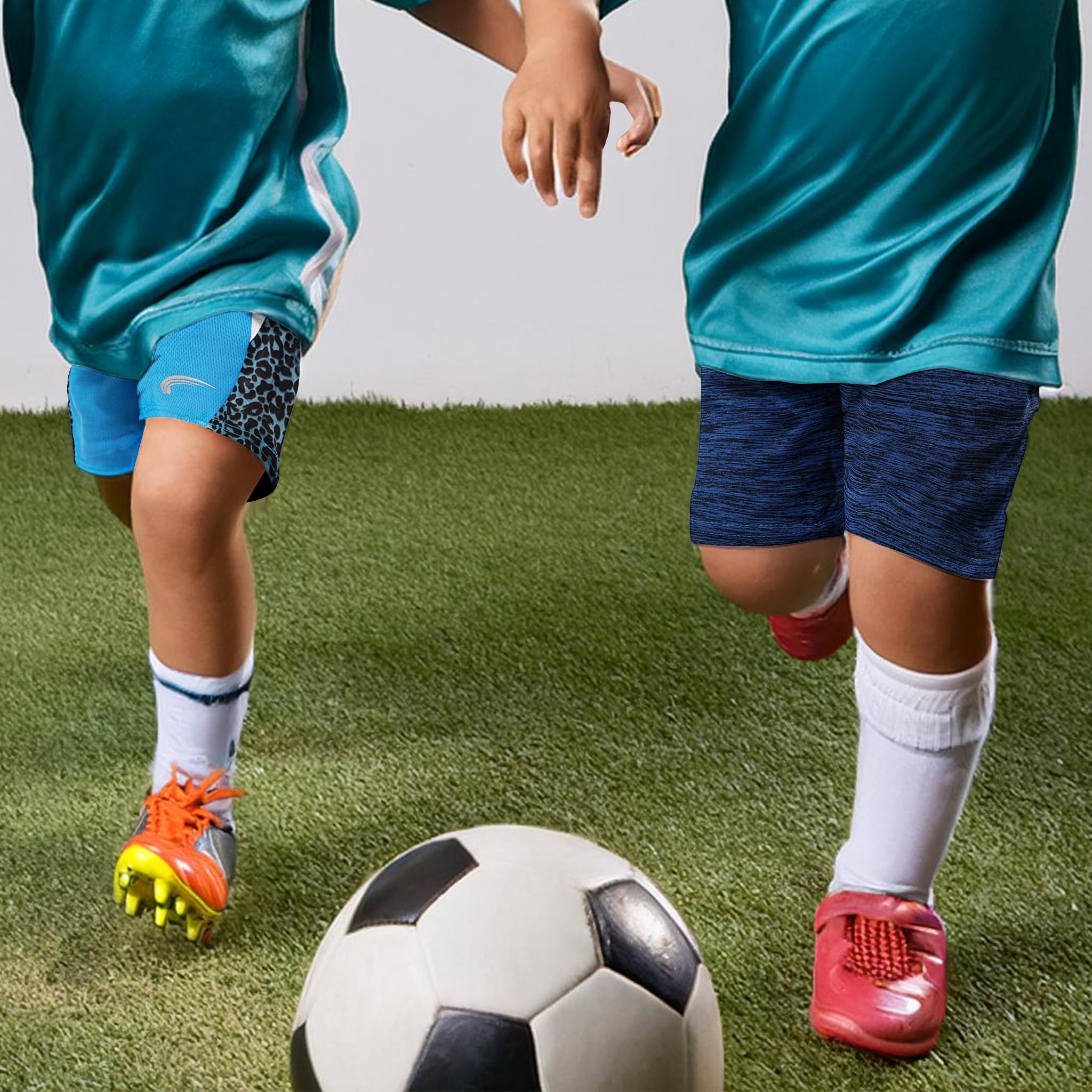 BROOKLYN'S BEST 4 Pack Boys Active Shorts with Elastic Waistband & Pockets – Quick Dry Durable Athletic Wear for Running, Gym & Outdoor Play