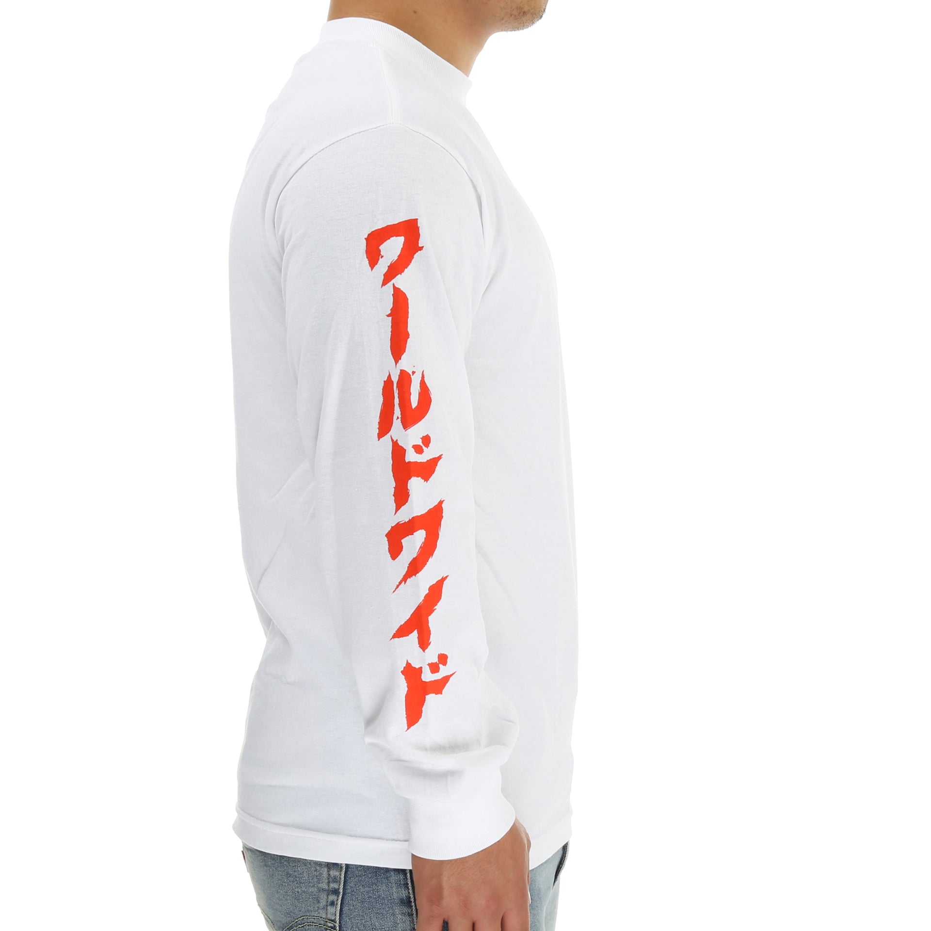 Huf Asa Long Sleeve T-Shirt for Men - White Cotton Casual Tee for Streetwear & Skateboarding