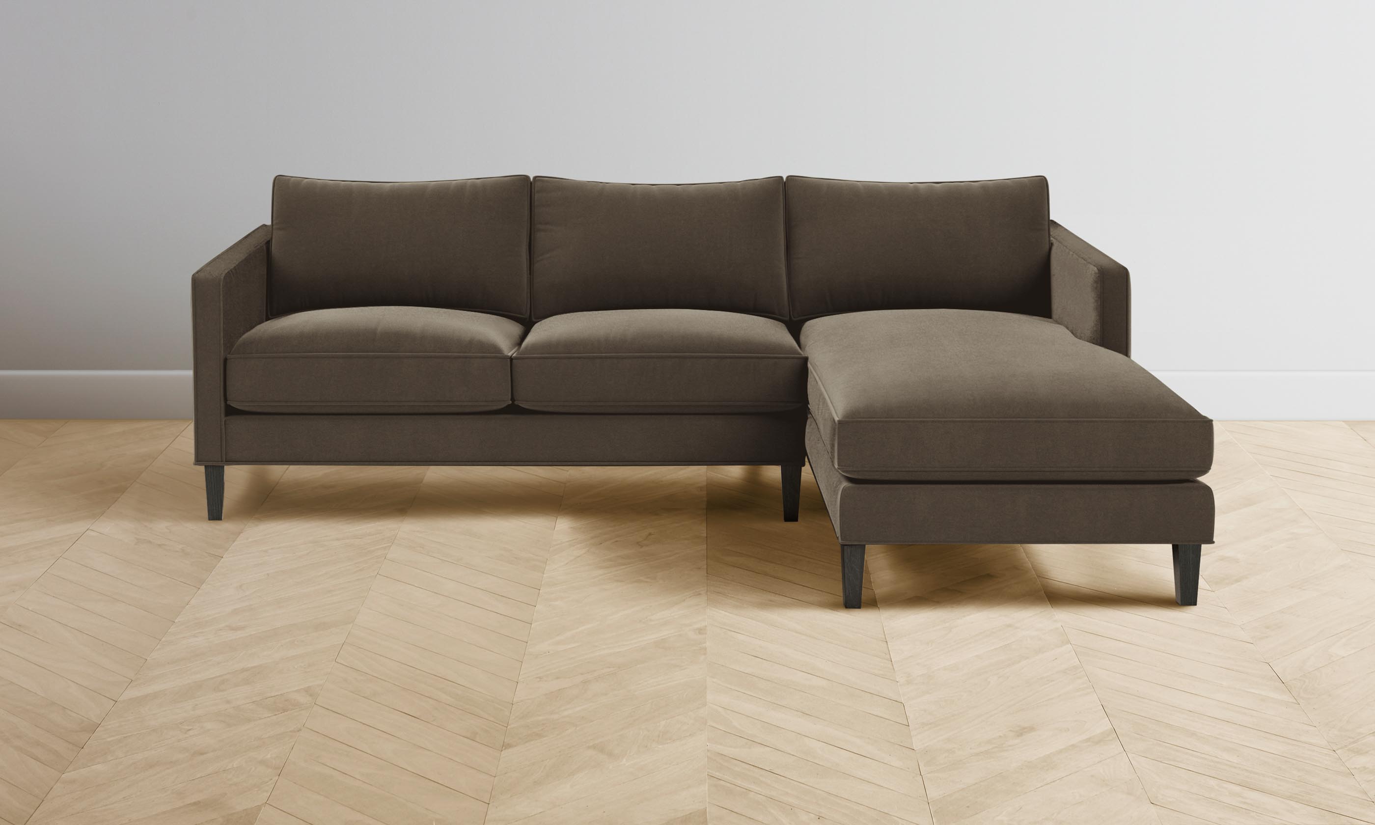 Premium Crosby Sectional Sofa - Luxurious Mohair Mink Fabric for Living Room, Lounge & Home Theater Comfort
