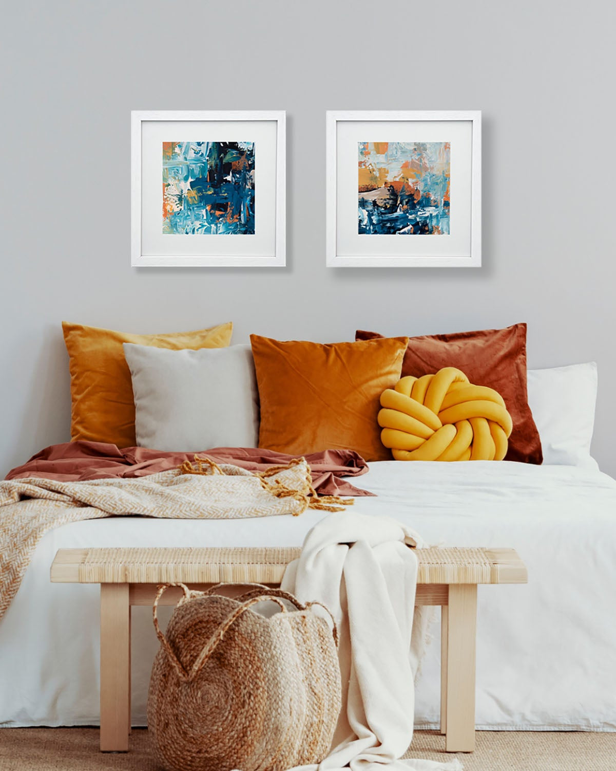 Tidal Waves Diptych Limited Edition Art Print Set - Coastal Wall Decor for Living Room & Bedroom