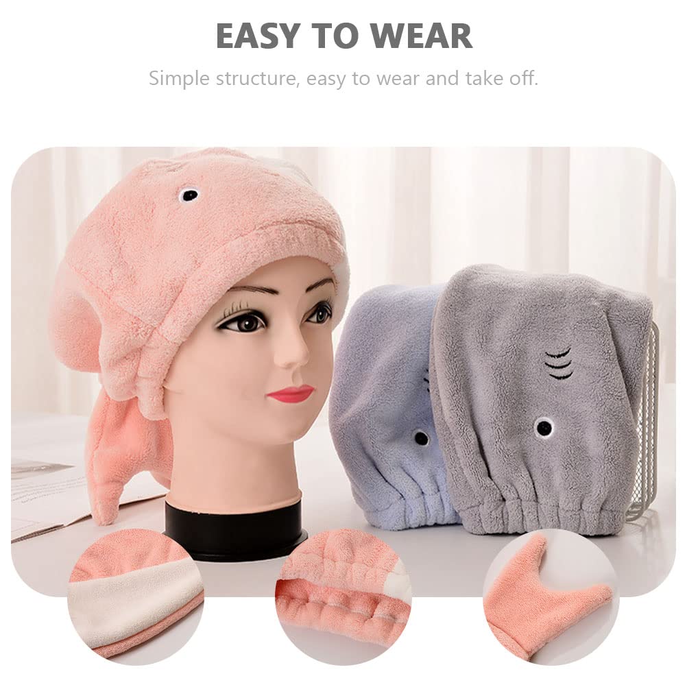 Uonlytech Women's Quick Dry Hair Cap - Polyester Small Fish Towel for Shower & Travel