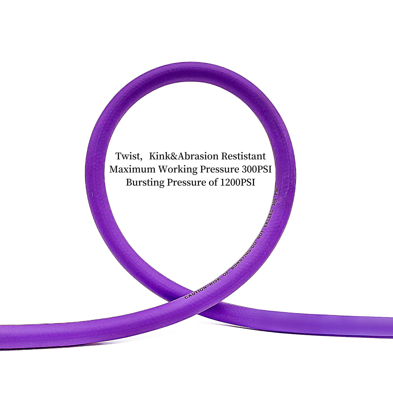 **3/8-Inch x 25FT Hybrid PVC Air Hose – Heavy Duty 300 PSI Air Compressor Hose, Kink Resistant & All-Weather Flexible with 1/4-Inch Industrial Fittings & Bend Restrictors (Purple) – Ideal for Construction, Automotive, and DIY Projects**