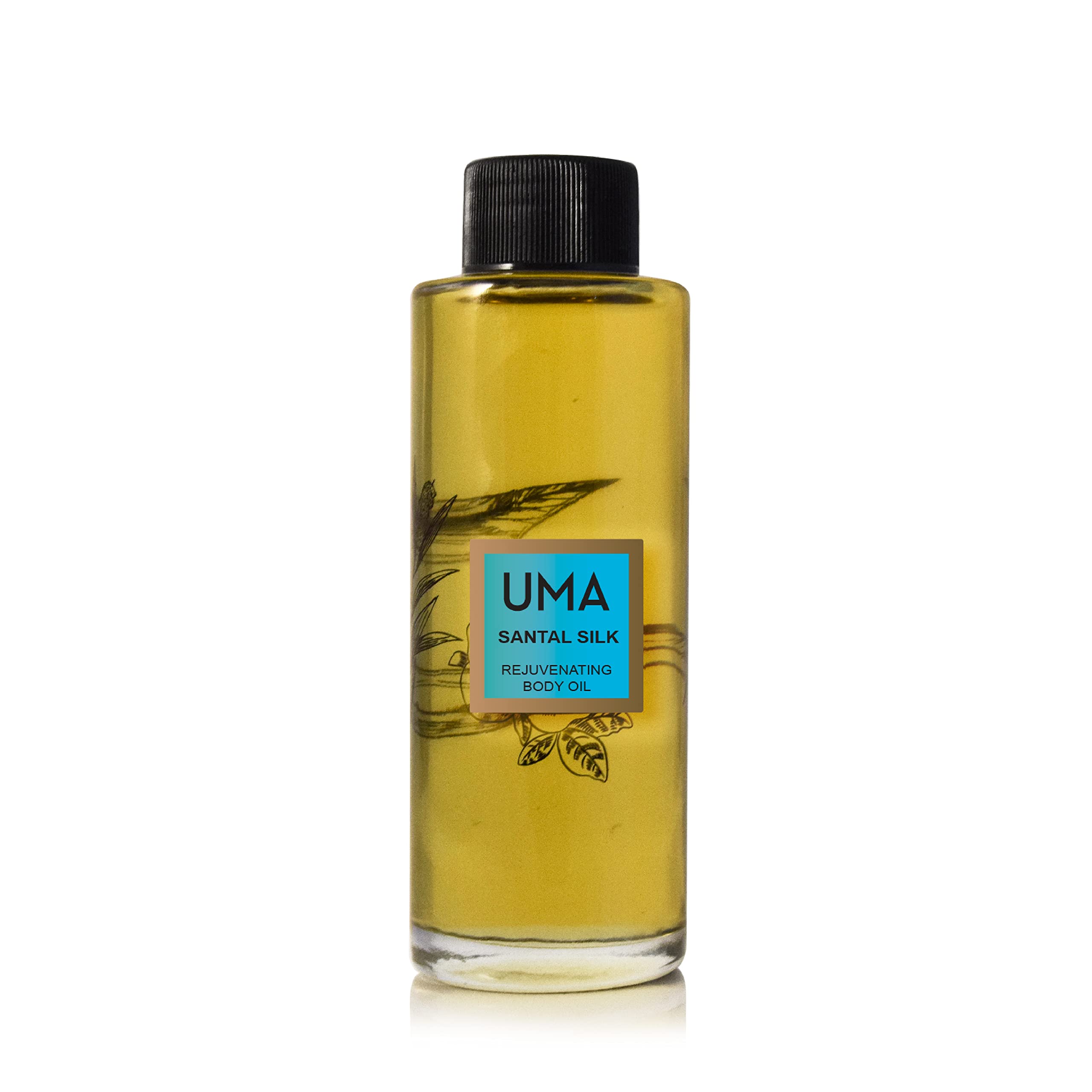 UMA Santal Silk Body Oil - 100ml Organic Sandalwood Moisturizer for Men & Women | All Ages | Dry Skin Care, Massage Oil, Aromatherapy, Gift Set