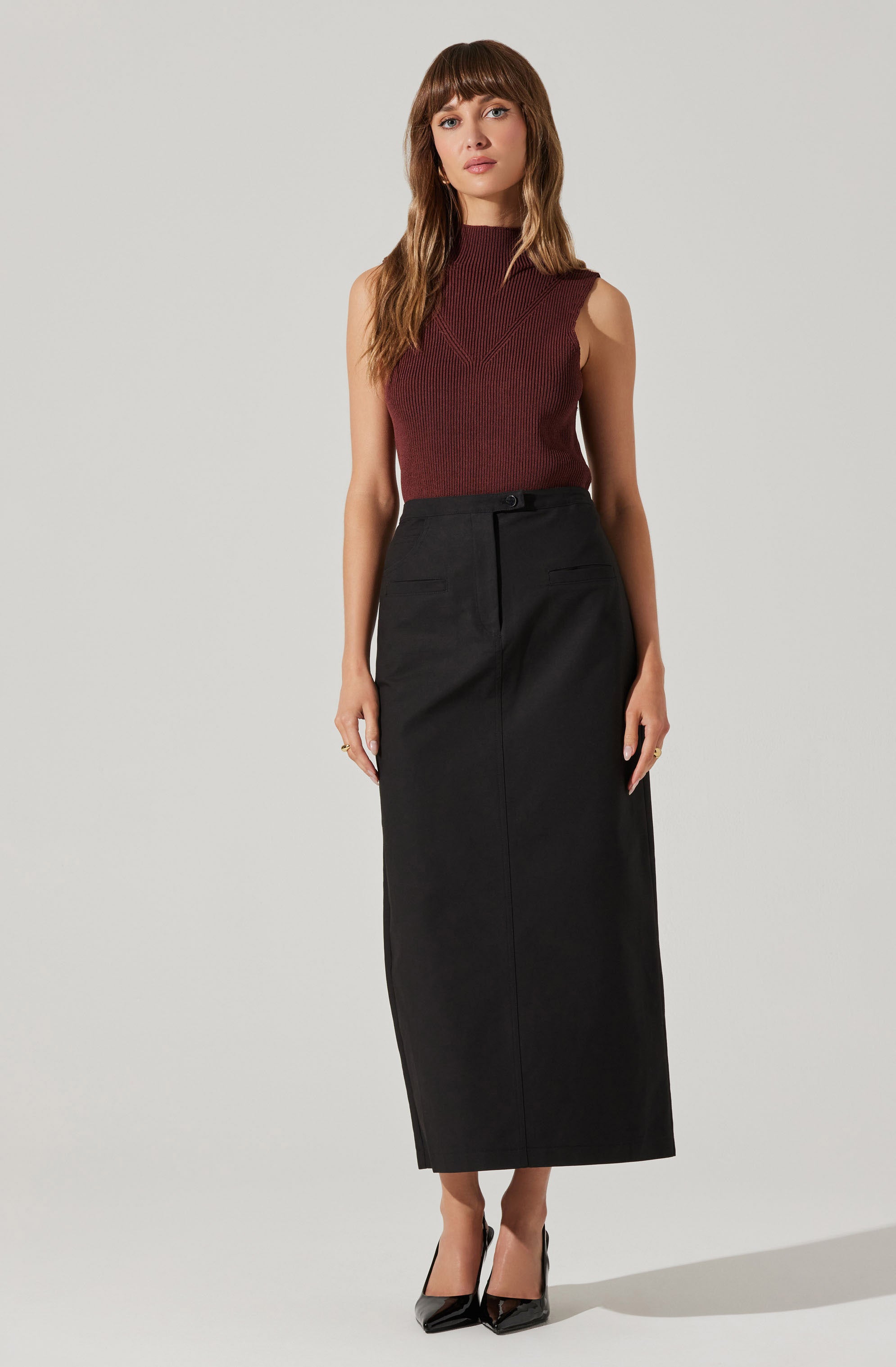 Zea Mock Neck Sleeveless Sweater for Women - Soft Knit Pullover Top - Casual & Office Wear - Perfect for Layering in Fall & Winter