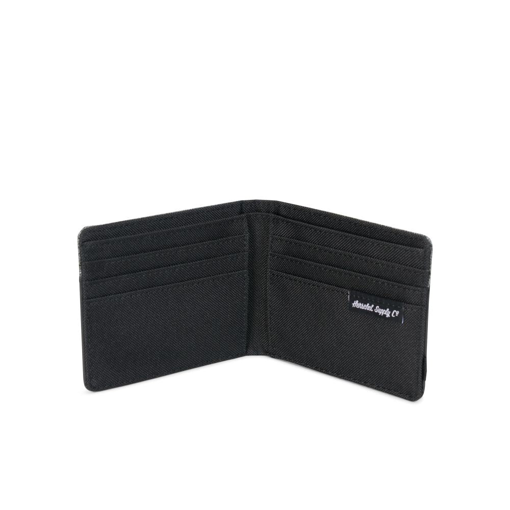 Herschel Aspect Collection Roy Wallet - Black Raven Crosshatch Design | Slim RFID Blocking Bifold Wallet for Men & Women | Perfect for Travel, Work & Everyday Use