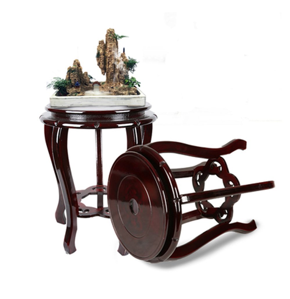 Handcrafted Wooden Fishbowl Display Stand - Tall Planter Vase Holder for Home & Office Decor - Oriental Asian Style Furniture Accessory - Perfect for Plants, Fishbowls, and Decorative Vases