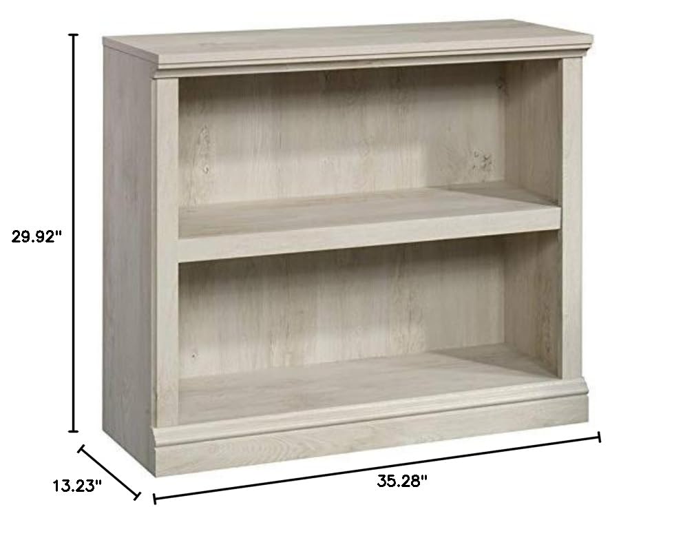 Pemberly Row 2 Shelf Bookcase in Chalked Chestnut - Rustic Wooden Bookshelf for Living Room, Bedroom & Office Storage - Perfect for Organizing Books, Decor & Essentials