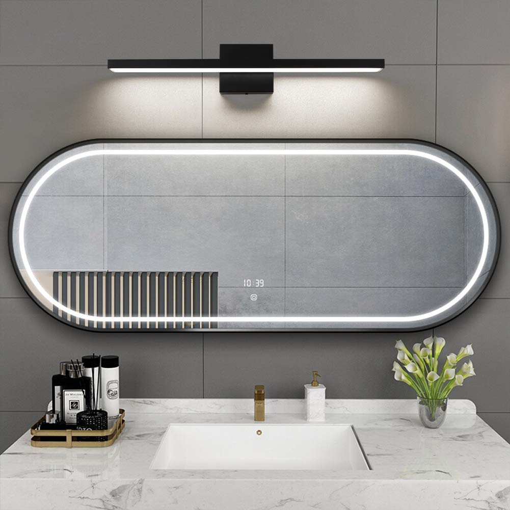 Ralbay 24 Inch LED Modern Black Vanity Light - 6-Piece Bathroom Lighting Set, 20W Frosted Aluminum Fixture with 4500K Natural White Light - Perfect for Bathroom Vanity, Mirror Lighting & Modern Home Decor