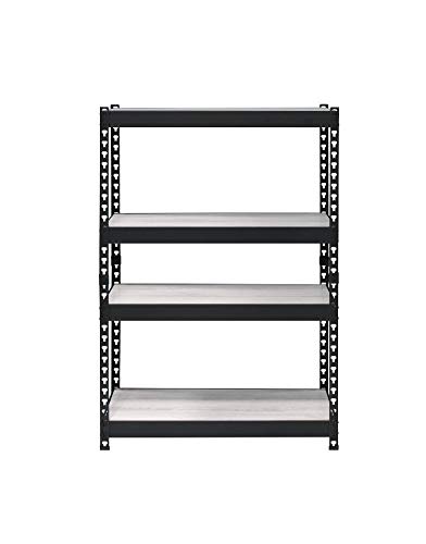 Industrial 4-Tier Rectangular Bookcase with Adjustable Shelves & Sturdy Metal Frame - 132lbs Weight Capacity, 32