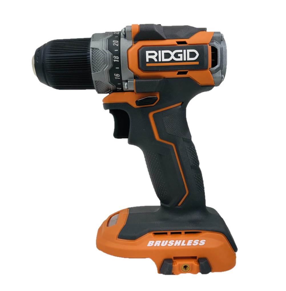 RIDGID 18V Brushless Cordless Drill Driver - Compact 1/2 Inch Lithium-Ion Power Tool (Tool Only) | Perfect for DIY Projects, Home Repairs & Professional Construction Work
