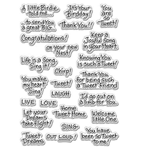 HAS CRAFT - Clear Silicone Stamps for DIY Scrapbooking, Photo Albums, Greeting Cards - English Words Transparent Seal for Birthday, Wedding, Veterans Day, Columbus Day Decorations - Perfect for Handmade Cards, Journals, and Holiday Crafts