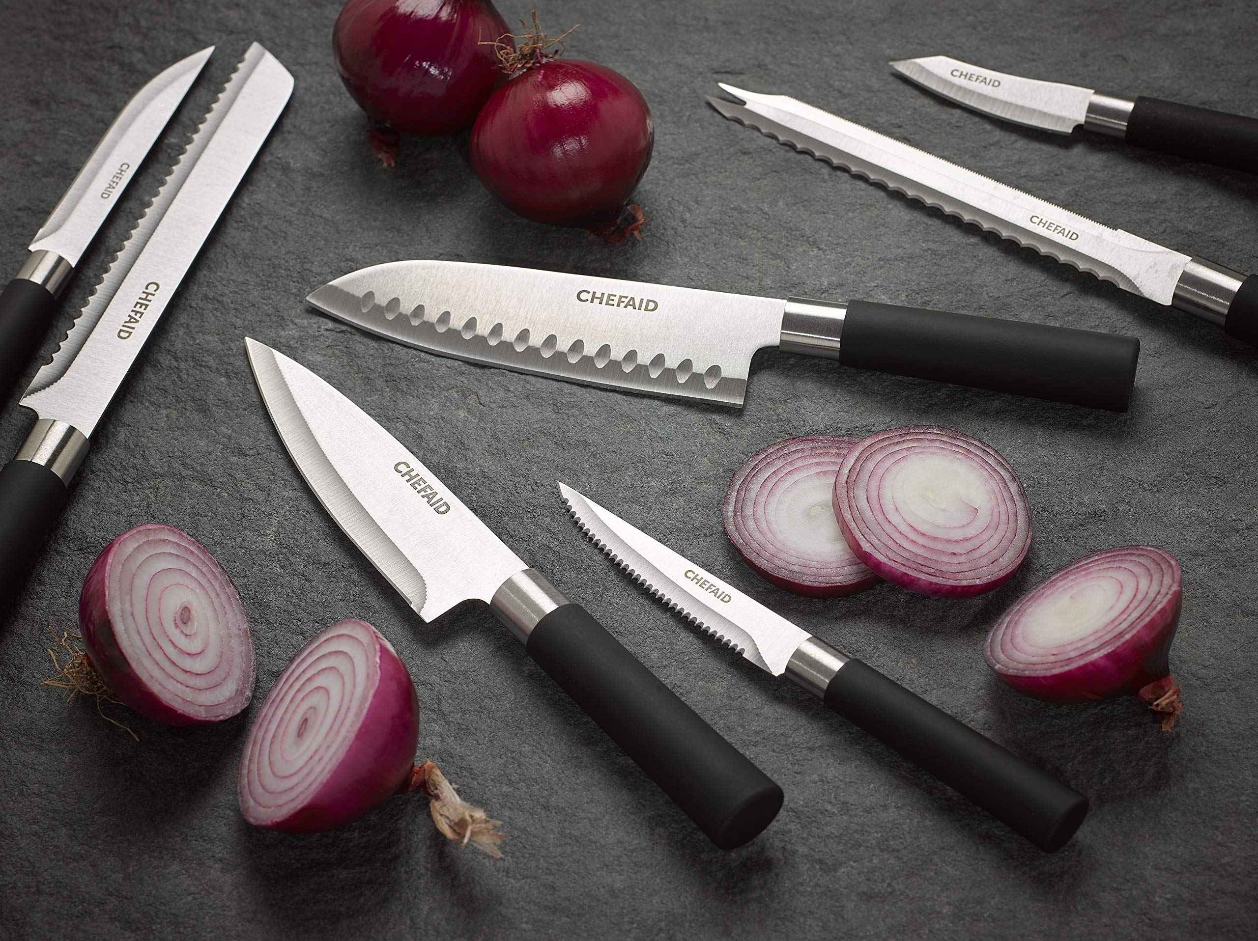 8 Inch Stainless Steel Bread Knife with Soft Grip Handle - Serrated Blade for Slicing Bread, Cakes & Baked Goods | Perfect for Home Kitchens, Bakeries & Professional Chefs | Hand Wash Recommended