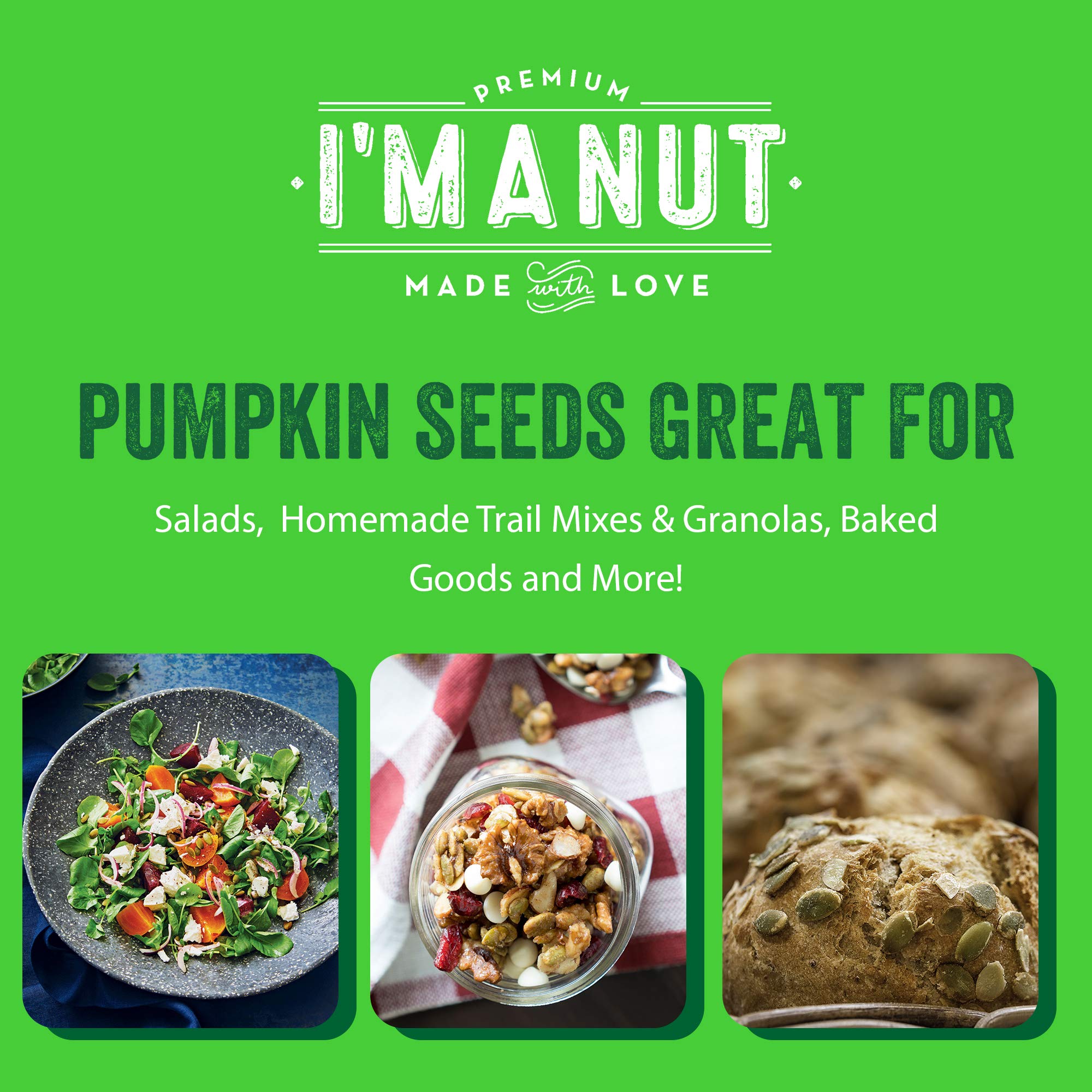 **Premium Oven Toasted Pumpkin Seeds with Sea Salt (Papitas) – 32 oz (2 lb) – Gluten Free, Peanut Free, Non-GMO, Vegan & Keto Friendly – No Oils or PPO – Perfect for Snacking, Salads & Baking**