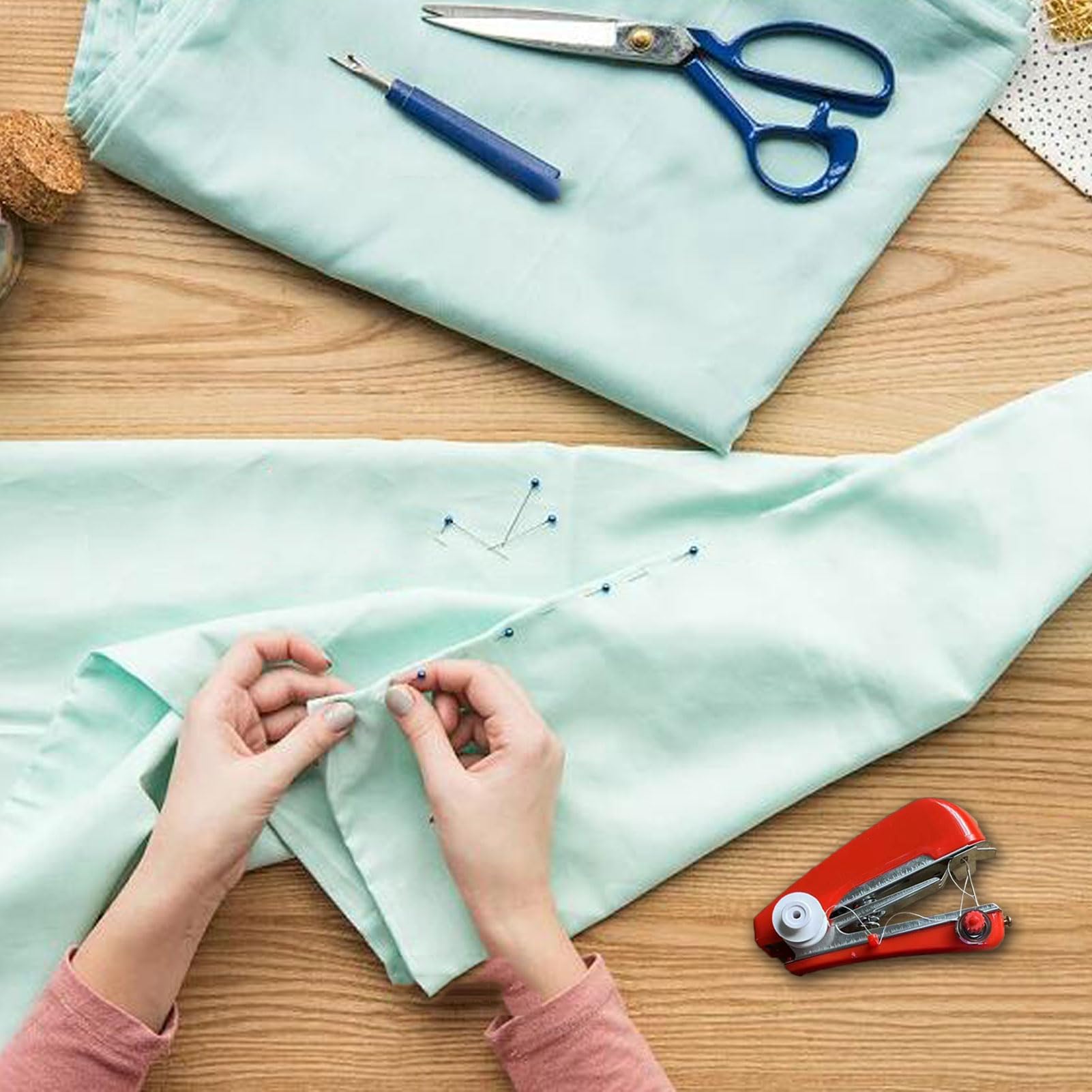 2024 Tinytailor Mini Sewing Machine - Portable Handheld Sewing Tool Kit for Quick Repairs (White) | Perfect for Travel, Emergency Fixes & DIY Crafts