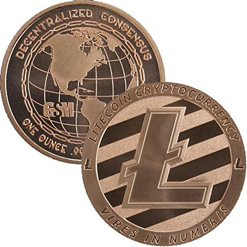 1 oz .999 Pure Copper Round Challenge Coin - Litecoin Cryptocurrency Collectible for Crypto Enthusiasts & Investors | Perfect for Gifts, Trading, and Display