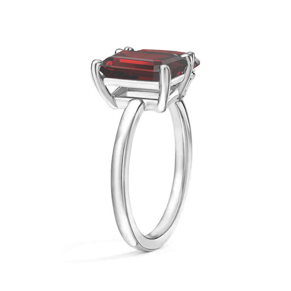 Personalized Garnet Birthstone Ring for Couples - Custom Toi et Moi Anniversary Ring for Her - Romantic Gift for Valentine's Day, Engagement or Wedding Anniversary (Perfect for February Birthdays)
