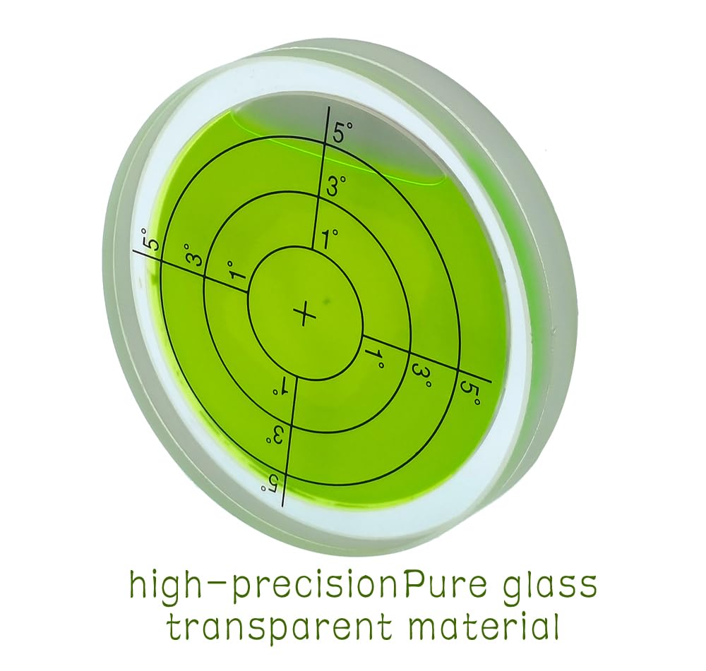 75X14mm High Precision Universal Metal Bubble Level - Round Horizontal Bubble for Ruler Calibration, Tape Installation (15'/2mm, Pure Glass) - Perfect for Construction, Carpentry, and DIY Projects