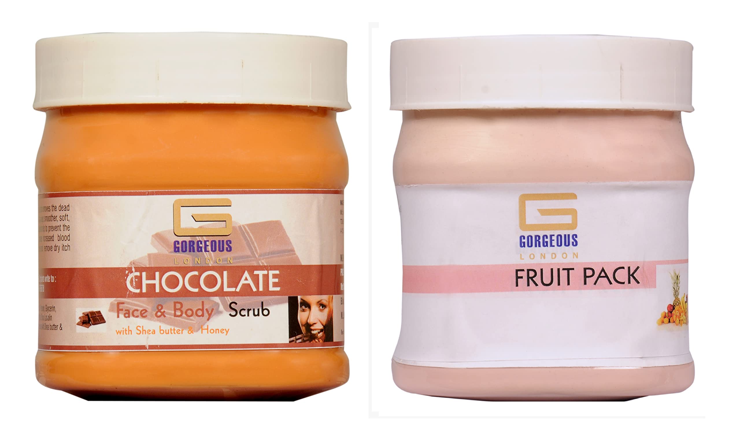 Premium London Chocolate Scrub & Fruit Pack Duo (2-Pack, 450ml Each) - Luxurious Body Exfoliation & Skin Hydration for Spa Days & Self-Care Routines