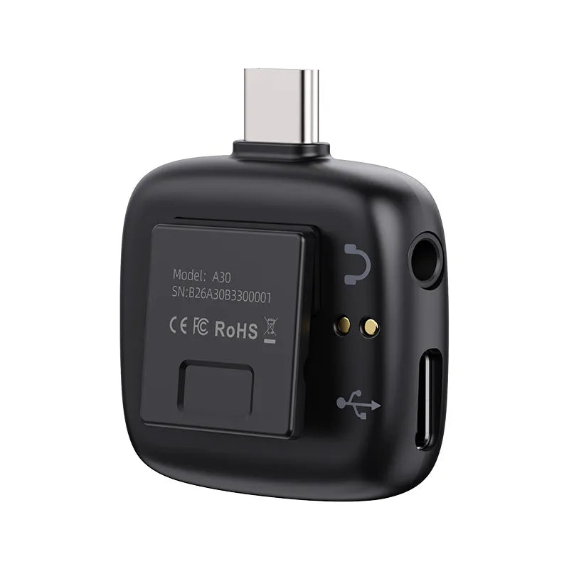 Ulanzi A30 Wireless Lavalier Microphone - Compact Clip-on Mic with Noise Reduction for Smartphones, DSLR, YouTube, TikTok, Vlogging & Live Streaming