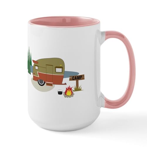 White/Pink Inside - Camping Trailer Mugs