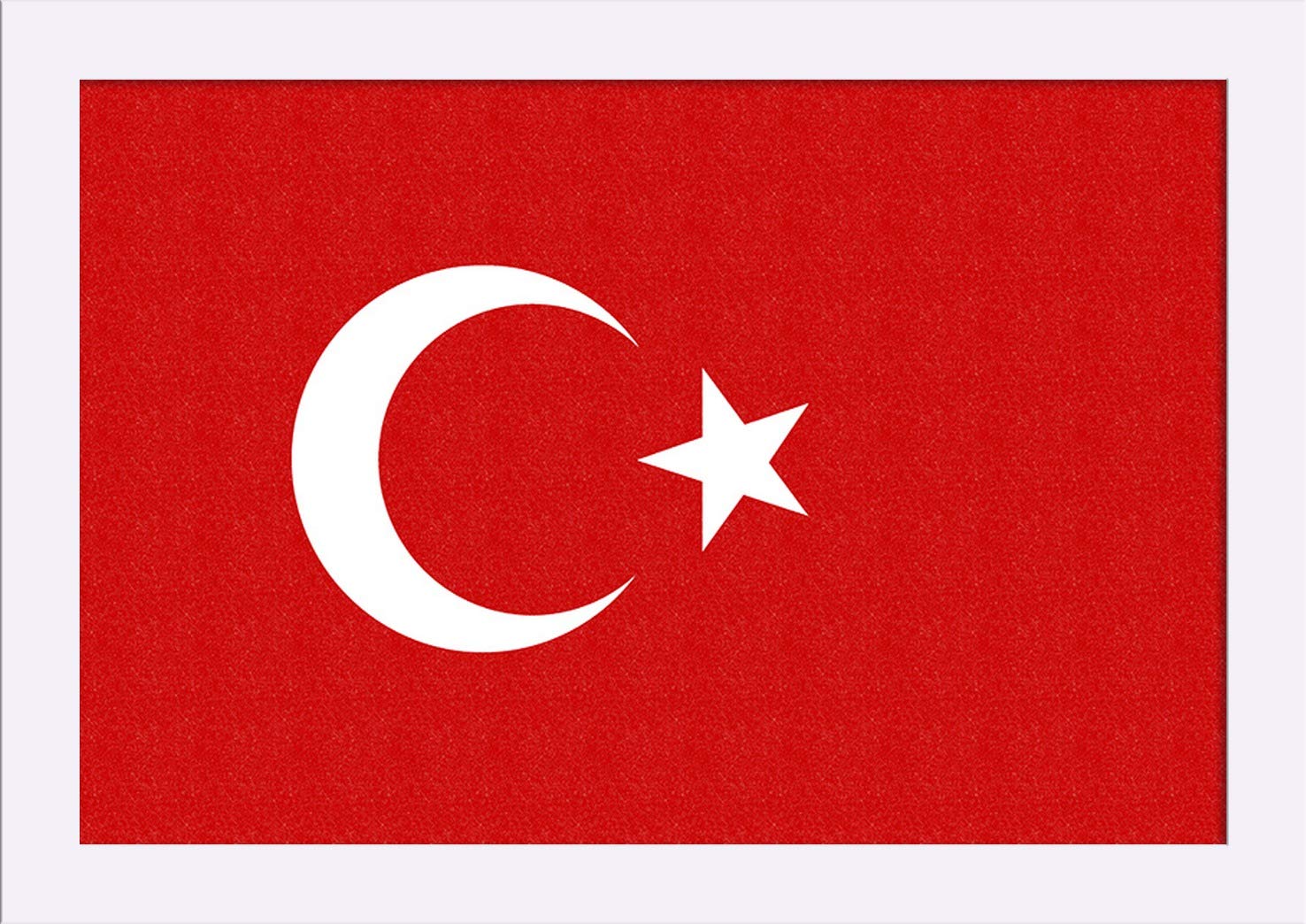 Turkey Country Flag Letterpress Art Print - 12x18 Inch Giclee Fine Art with Recycled Wood Frame in White | Home Decor, Office Wall Art, Gift for Travel Enthusiasts