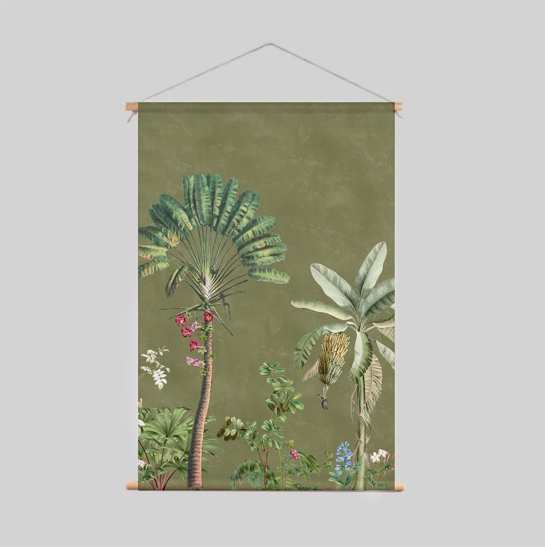 Vibrant Exotic Army Textile Poster - Tropical Jungle Theme Wall Art for Home & Office Decor