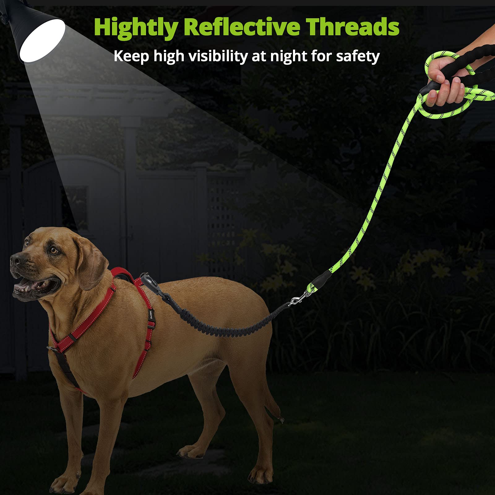 15 FT Heavy Duty Dog Leash - Reflective Rope Leash with Swivel Hook & Padded Handle for Large Medium Small Dogs | Perfect for Walking, Hiking, Training & Outdoor Adventures