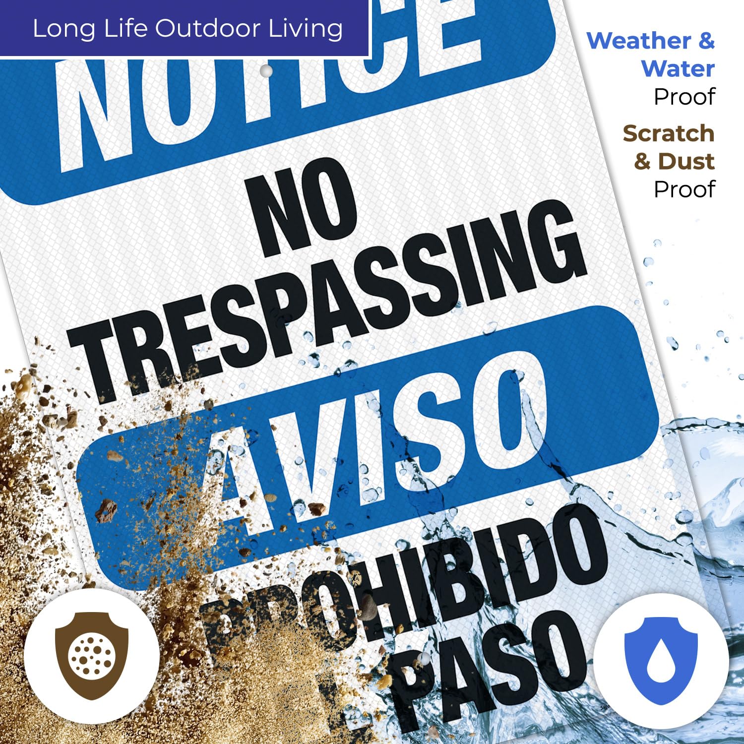 Bilingual No Trespassing Sign - OSHA Approved 18x24 Inch Aluminum Sign with 3M EGP Reflective Surface | Fade Resistant for Indoor & Outdoor Use | Made in USA | Perfect for Construction Sites, Warehouses & Property Security