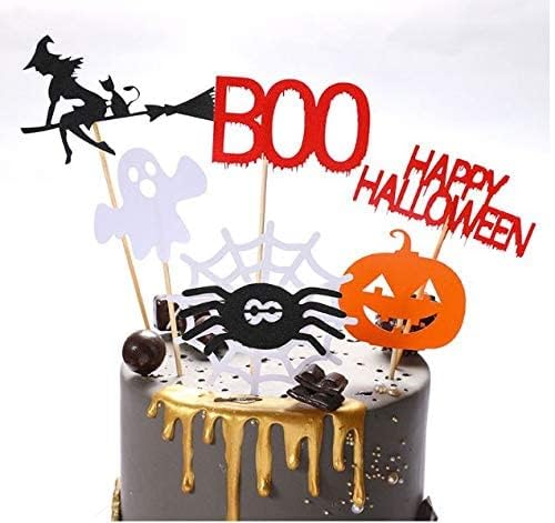 11-Piece Halloween Cake Topper Set - Haunted House, Ghost & Pumpkin Cupcake Decorations for Wizard, Ghost & Spider Parties | Perfect for Halloween Desserts, Themed Cakes & Spooky Celebrations