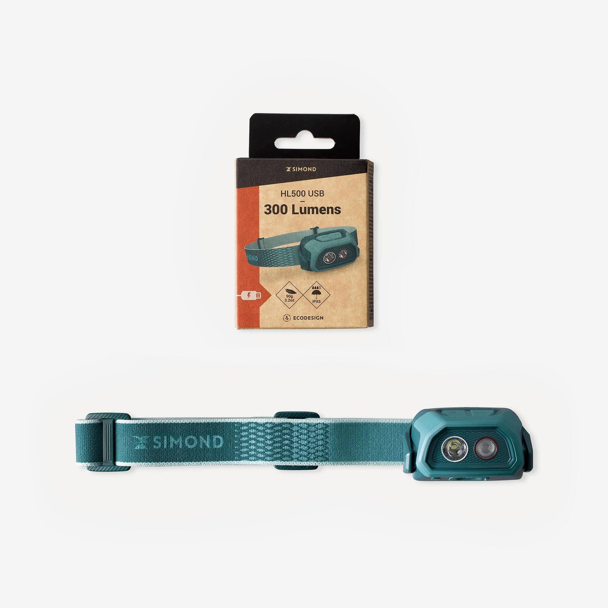 Simond HL500 USB Rechargeable 300 Lumen LED Headlamp - Perfect for Camping, Hiking, Running & Outdoor Adventures