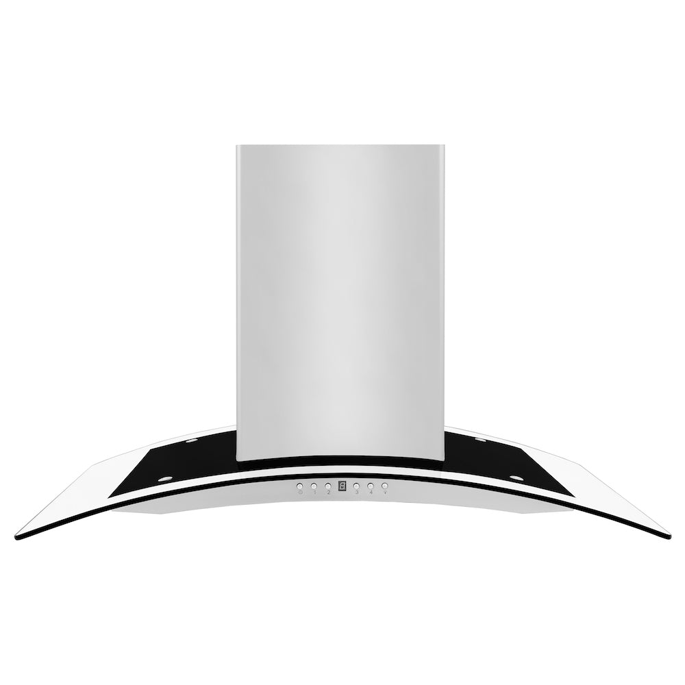 ZLINE GL14i Stainless Steel & Glass Convertible Vent Island Mount Range Hood - Powerful Kitchen Exhaust Fan for Smoke & Odor Removal - Perfect for Modern Kitchens & Open Concept Homes