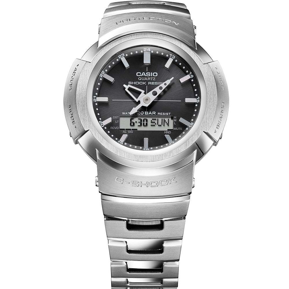 G Shock Full Metal AWM500D 1A Solar Watch - Men's Digital Sport Watch with Shock Resistance & Solar Power - Perfect for Outdoor Adventures, Workouts, and Everyday Wear