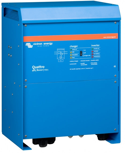 Victron Energy Quattro 48V 8000VA 110A 230V VE.Bus Inverter/Charger - Perfect for Off-Grid Solar Systems, Marine & RV Power Solutions