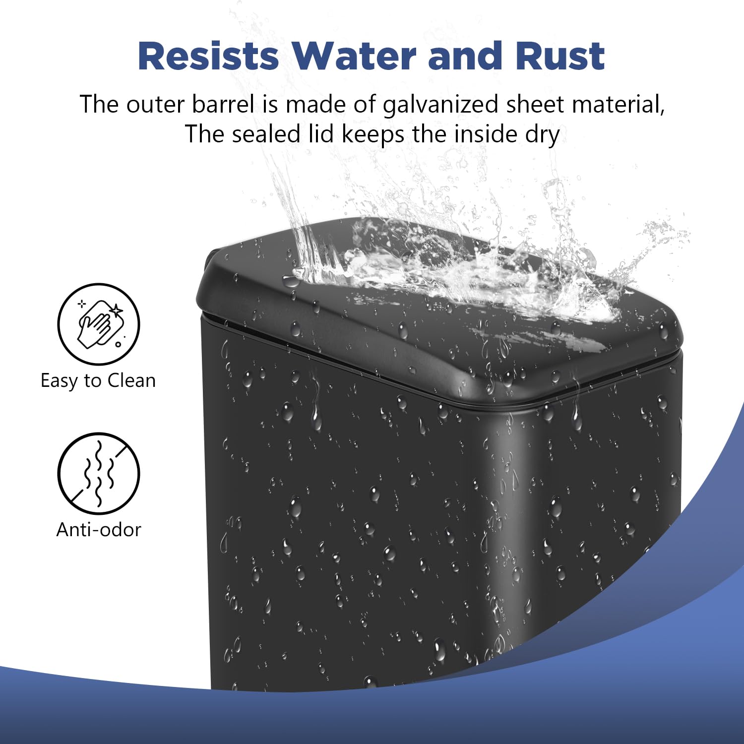 Best Small Trash Can with Lid - 1.3 Gallon (5L) Step Pedal Garbage Bin with Removable Bucket for Bathroom, Bedroom, Kitchen & Office - Space Saving Design for Tight Spaces - Ideal for Home, Office & Dorm Use (Black)