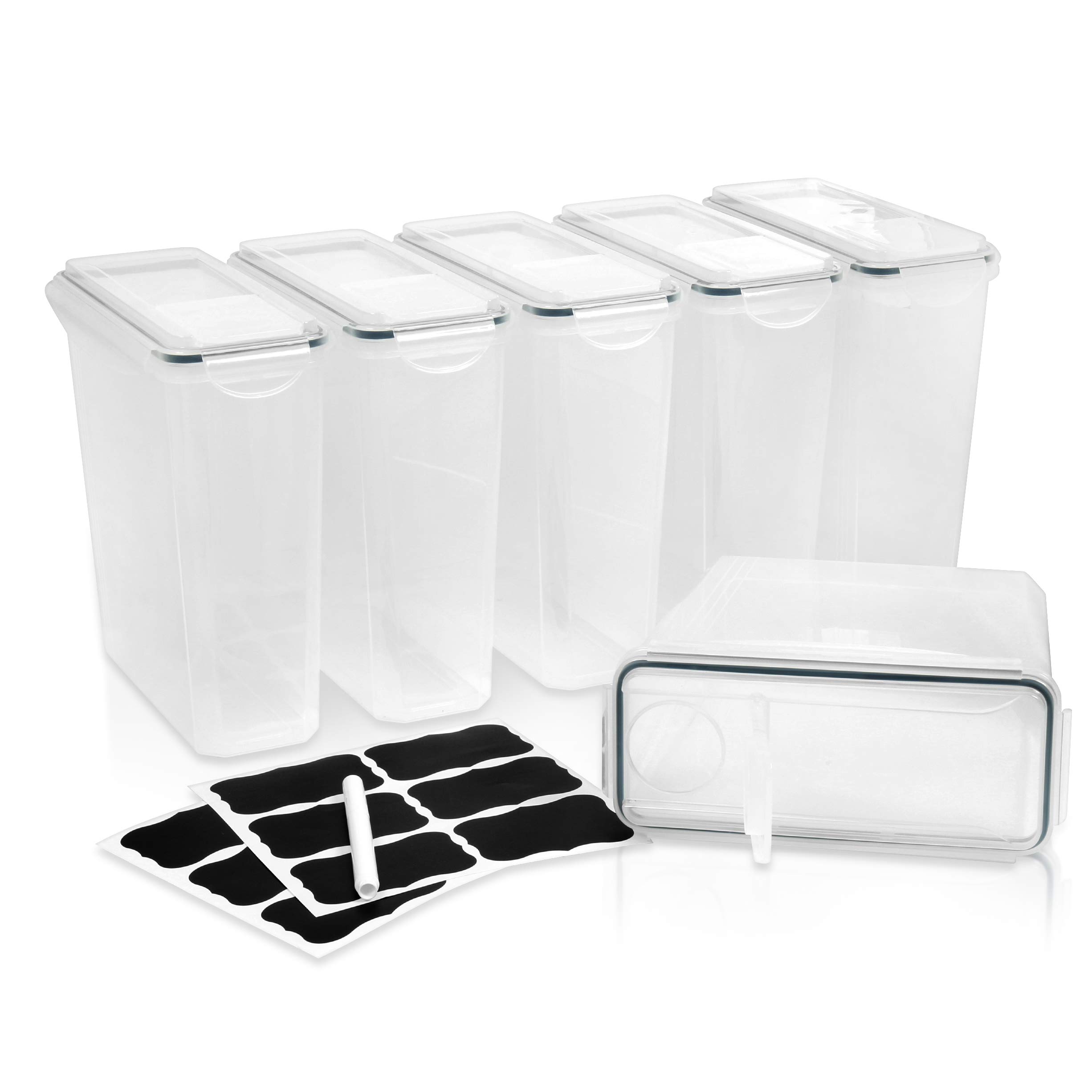 6 Pack Airtight Cereal Storage Containers - Large Food Storage Set for Kitchen & Pantry Organization | Keep Cereals & Snacks Fresh | Perfect for Breakfast, Baking & Meal Prep