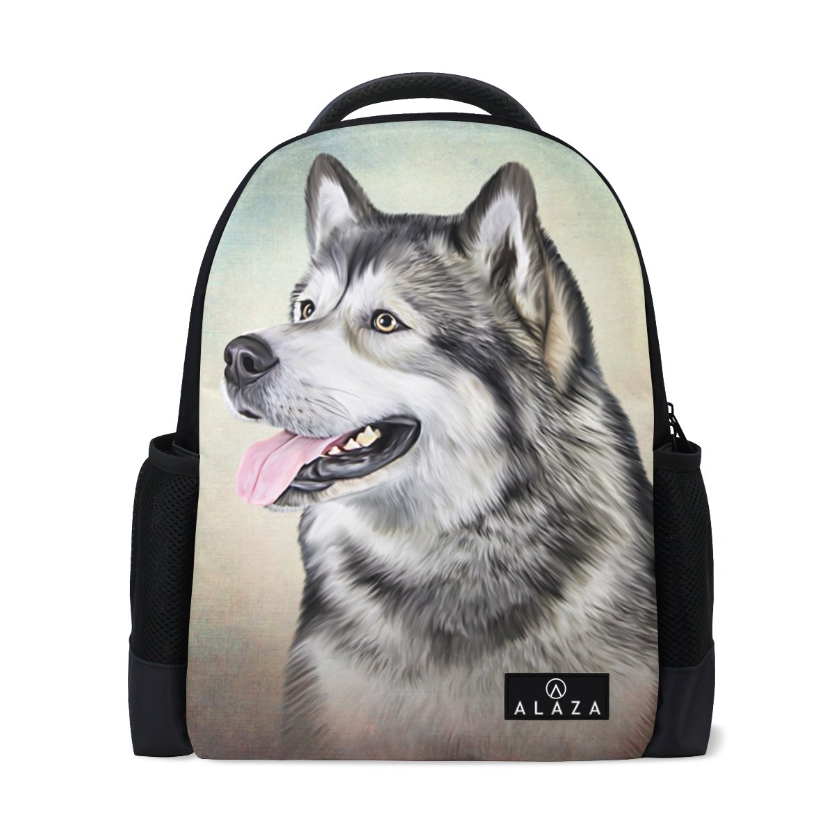 Alaskan Malamute Dog Themed Laptop Backpack for High School & College - Durable Casual Bookbag with USB Charging Port, Perfect for Travel, Work & Daily Commute