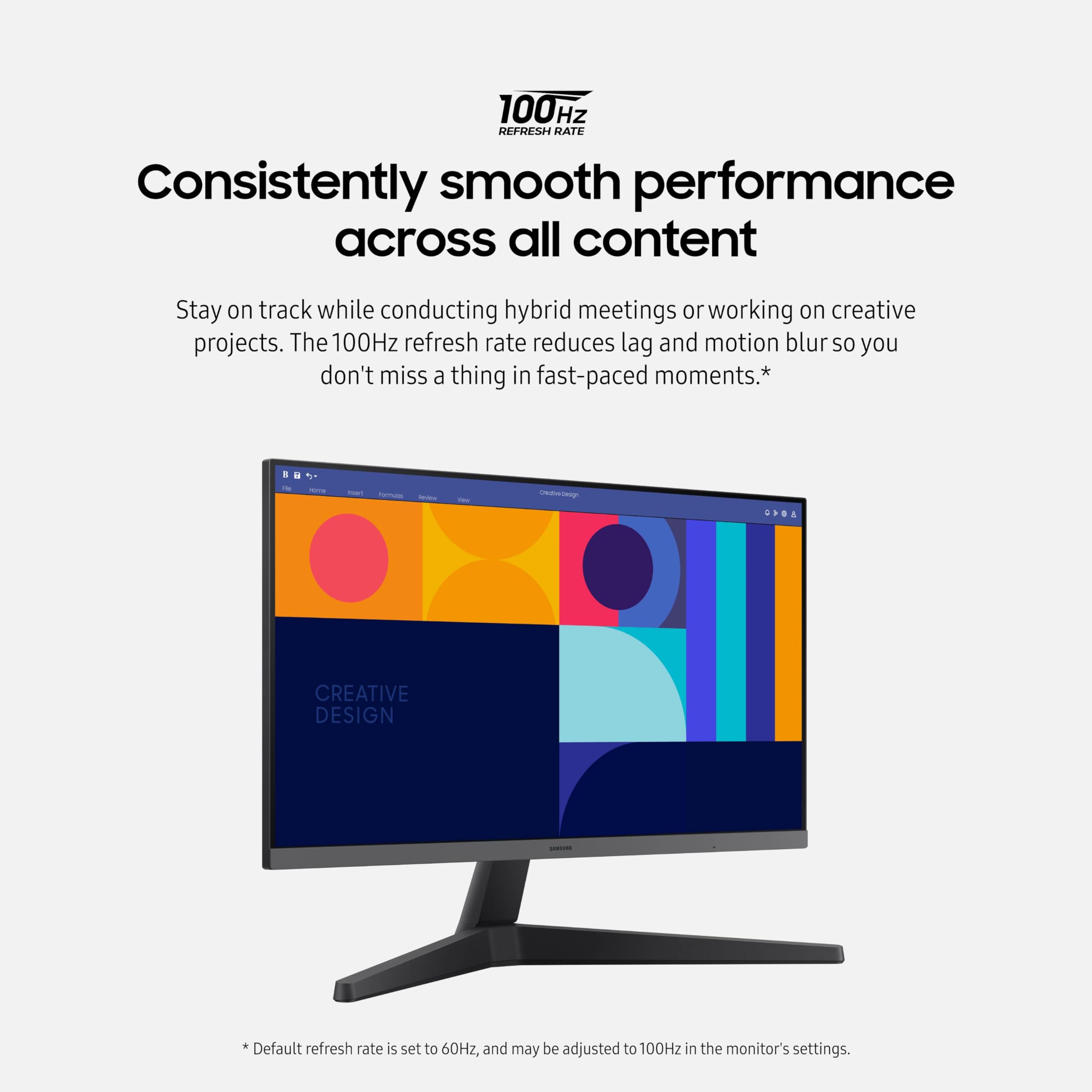 SAMSUNG 24-Inch S33GC Business Monitor - IPS Panel, 100Hz, HDMI & DisplayPort, AMD FreeSync, Eye Care (LS24C332GANXZA) - Ideal for Office Work, Gaming & Home Use