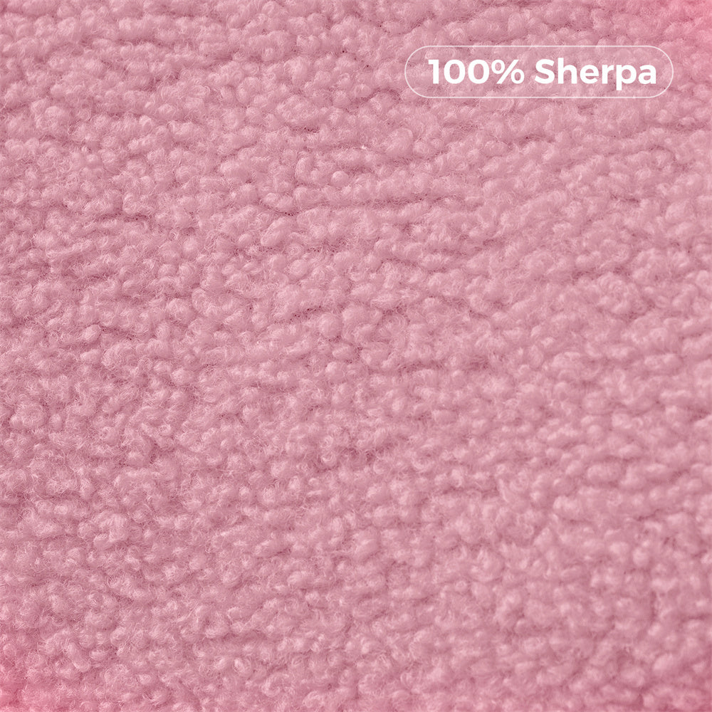 MAXYOYO Sherpa Kids Bean Bag Chair - Soft Fluffy Bean Bag Couch with Decorative Edges for Children's Room, Nursery, Playroom & Bedroom (Light Pink) - Perfect for Reading, Relaxing & Playtime