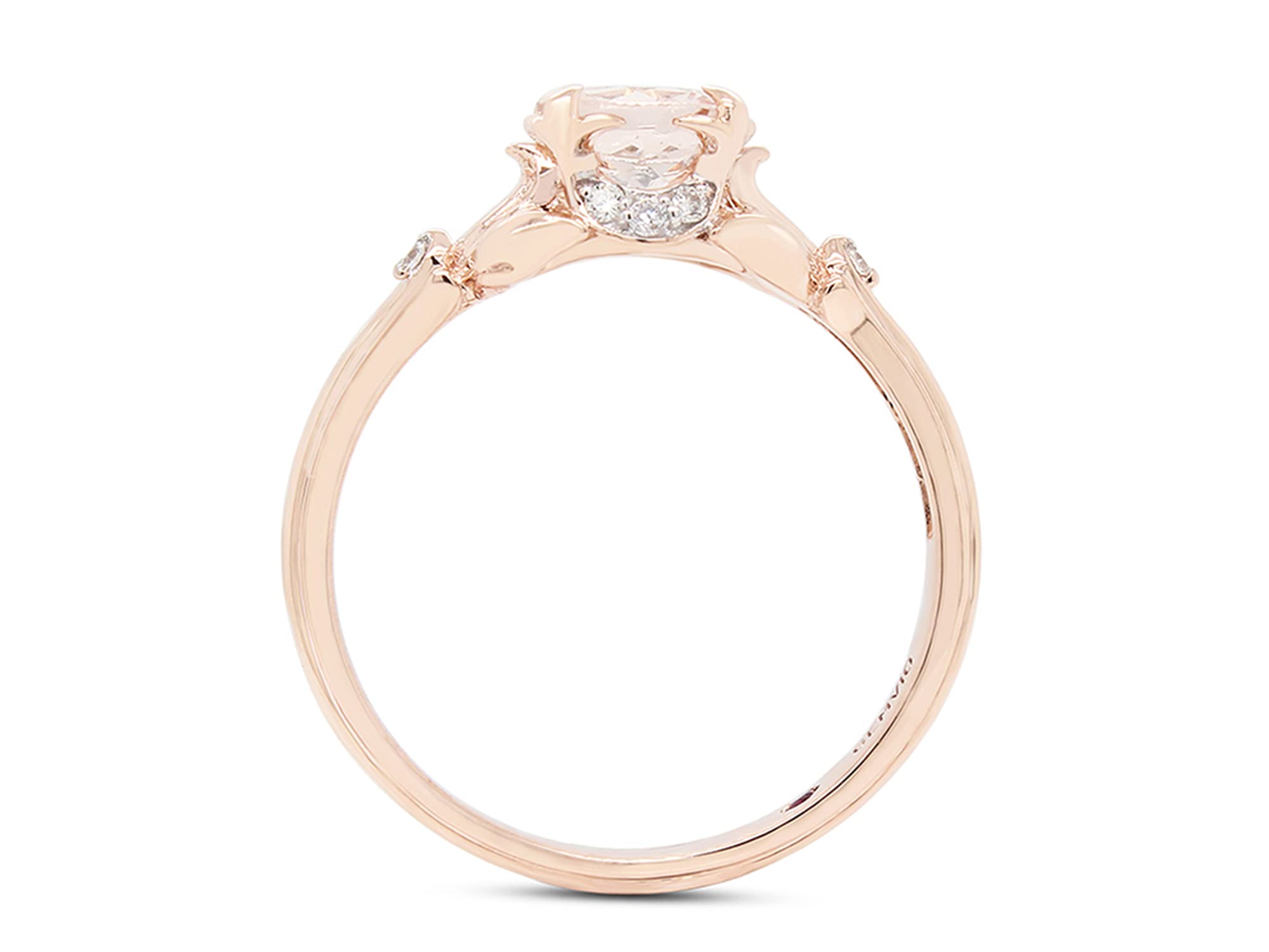 6MM Round Morganite & Diamond Sterling Silver Ring | Blush Petal Collection | Engagement, Promise, Anniversary & Wedding Ring | Valentine's Day Gift for Women | Perfect for Proposals, Date Nights & Special Occasions