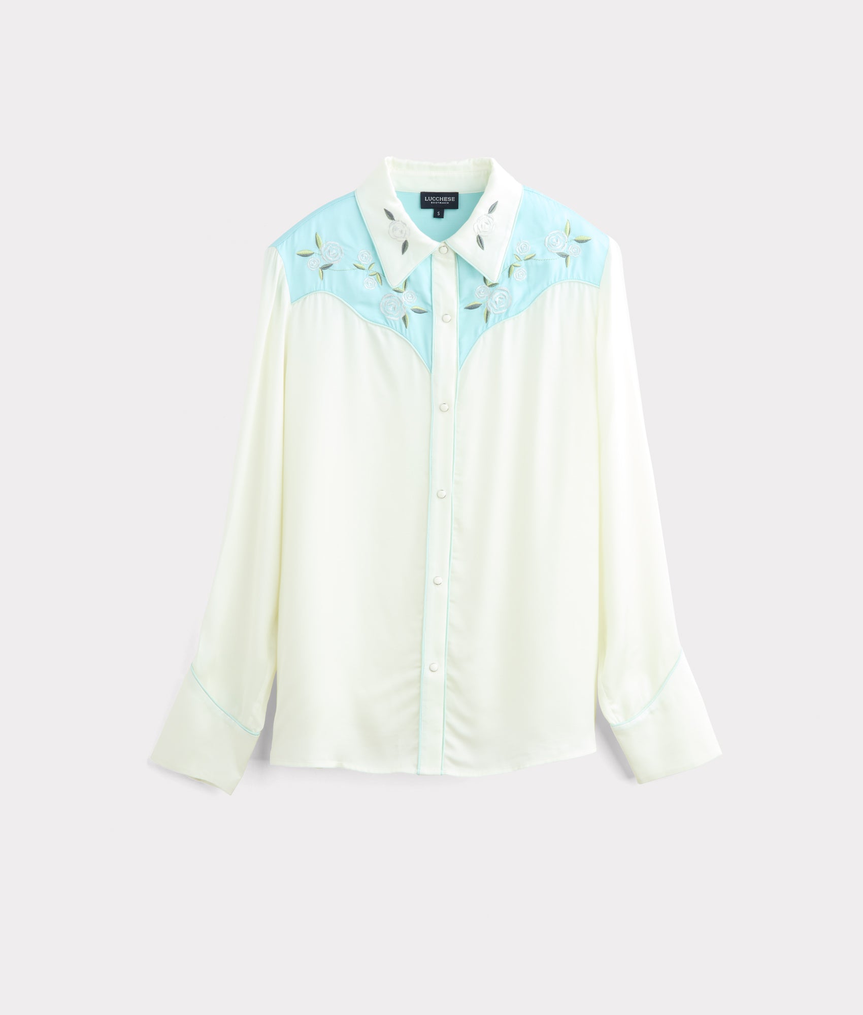 Eleonore Botanic Blouse - Cream & Pastel Blue Floral Print Women's Top | Perfect for Spring Outfits, Garden Parties & Casual Wear