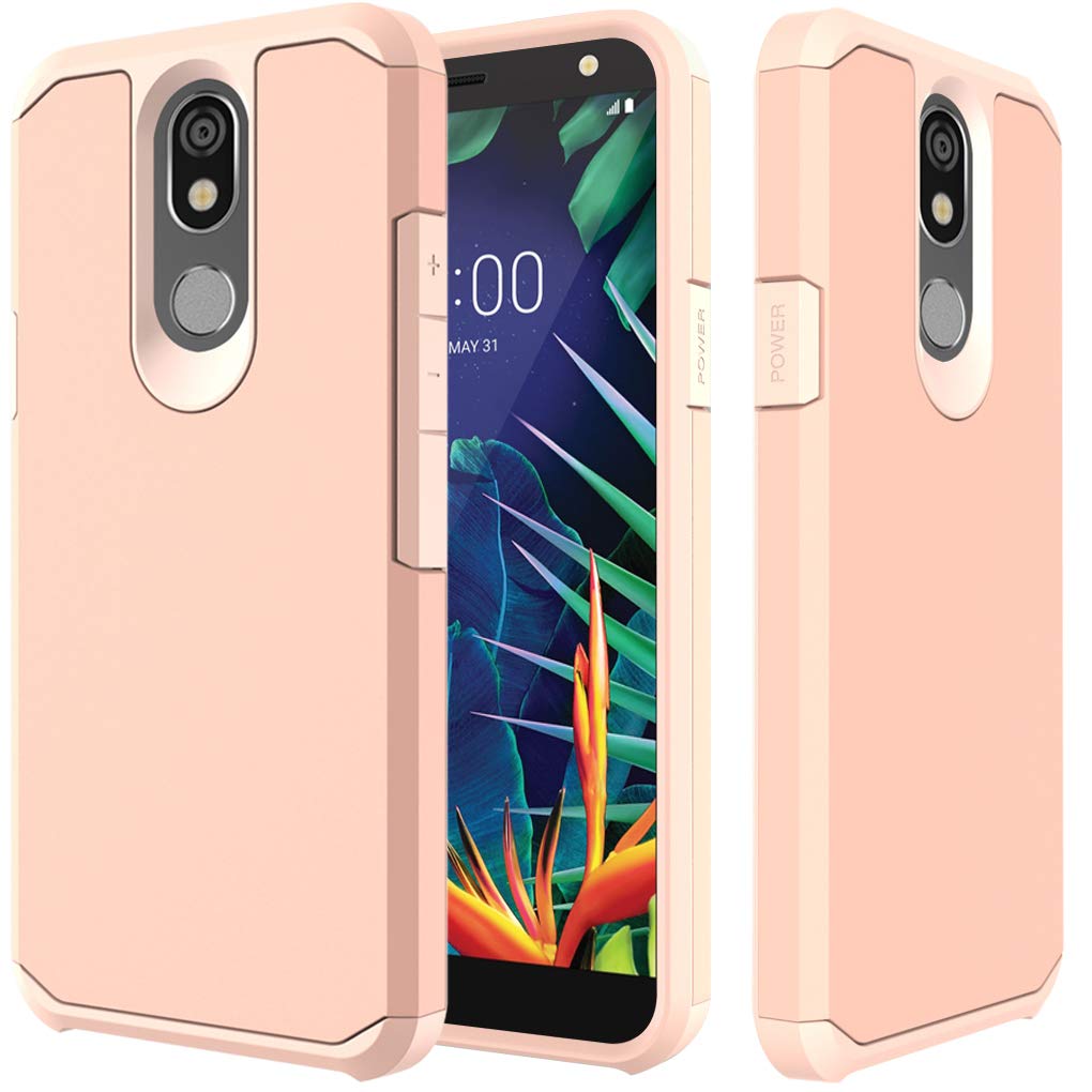 Premium Shockproof Hybrid Case for LG K40/Xpression Plus 2/Harmony 3/Solo LTE/K12 Plus/X4 2019 - Slim Fit Dual Layer TPU Protection in Rose Gold | Perfect for Everyday Use & Outdoor Activities