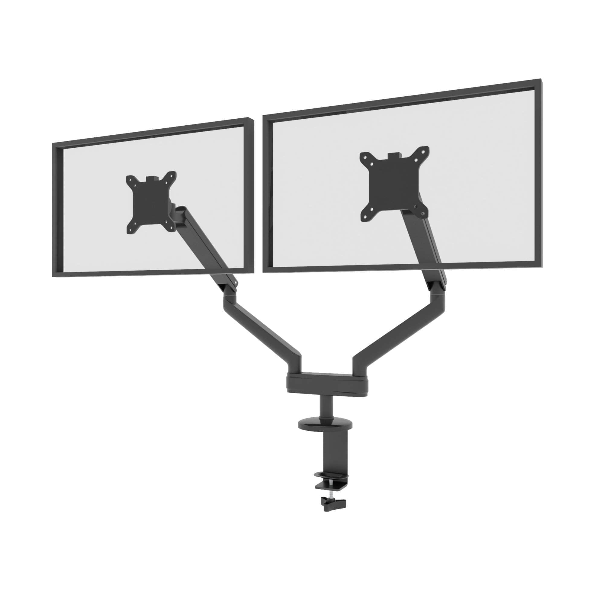 Universal Dual Monitor Stand - Adjustable Ergonomic Mount for 2 Screens up to 32