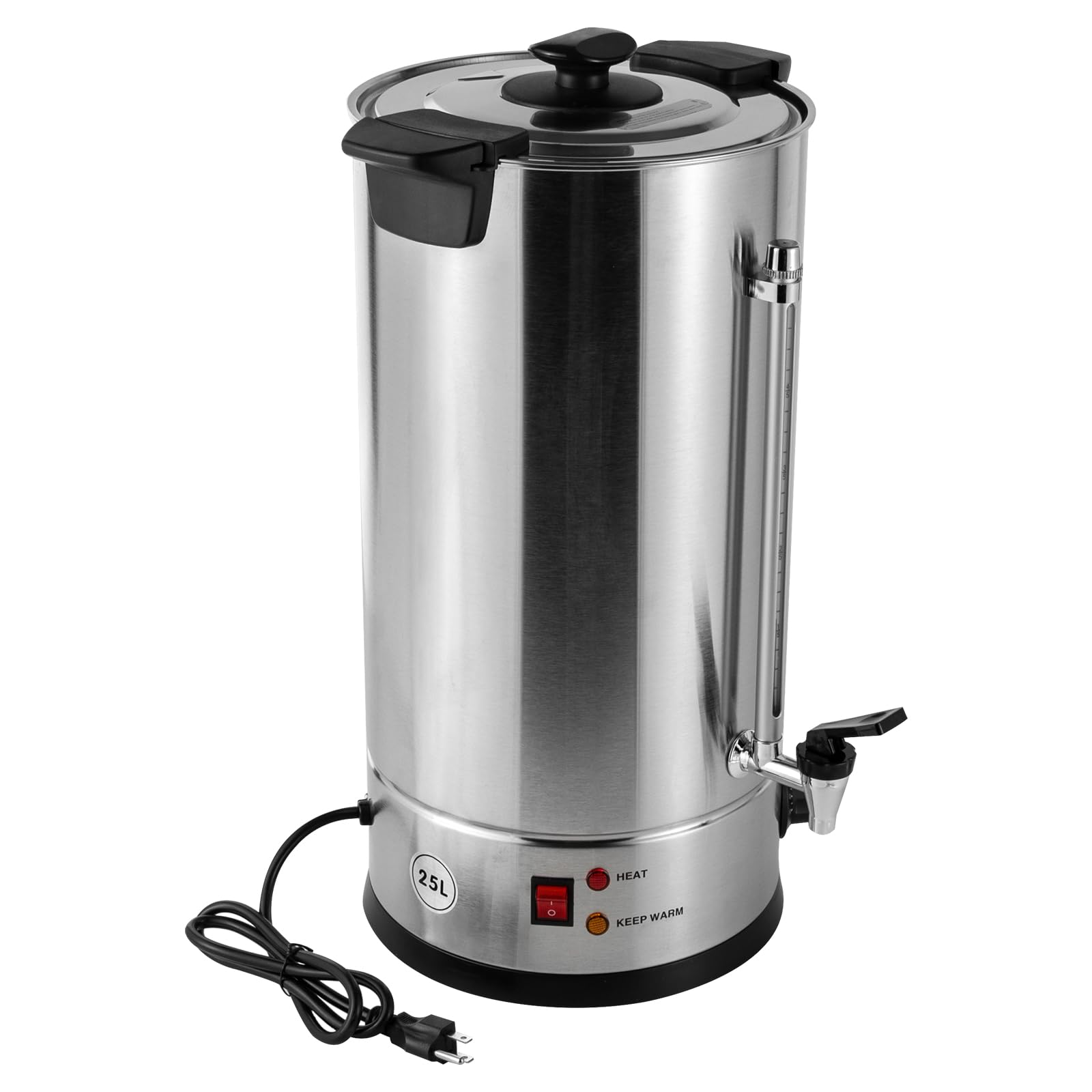 25L/6.6gal Commercial Coffee Urn Stainless Steel Coffee Maker - 1400W Hot Water & Beverage Dispenser for Home, Office, Party, Wedding (86-230°F) - Perfect for Catering, Events & Large Gatherings