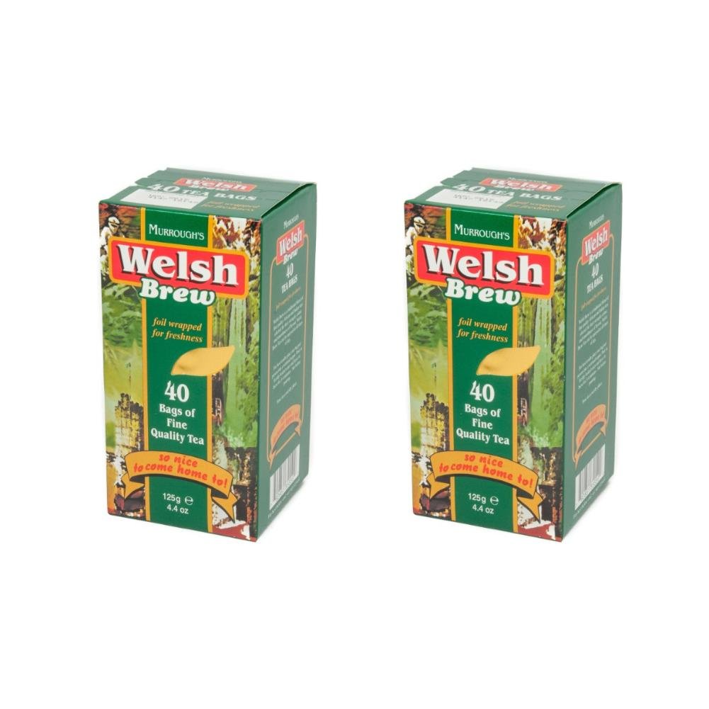 Murroughs Welsh Brew Tea - 40 Tea Bags (Pack of 2) | Premium Black Tea Blend | Perfect for Breakfast, Afternoon Tea & Gifts