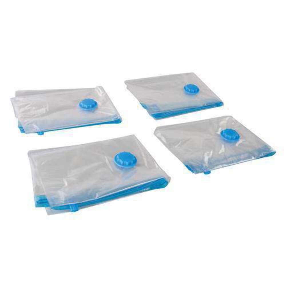 Vacuum Storage Bags for Clothes & Blankets - 4 Pack (700x500mm) | Space Saving Storage Solution | Blue Compression Bags for Travel, Seasonal Clothes & Home Organization