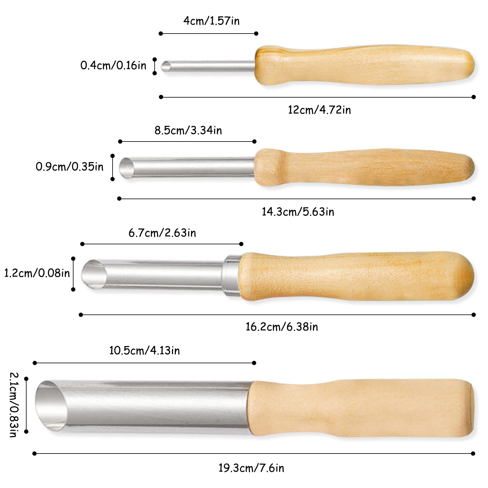 8 Pcs Pottery Clay Tools Set - LyfLux Wooden Circular Hole Cutters, Sculpting Needles, Scrapers & Feather Wire Texture Tools for Ceramics, Sculpture & DIY Art Projects - Perfect for Pottery Making, Clay Modeling & Handcrafting