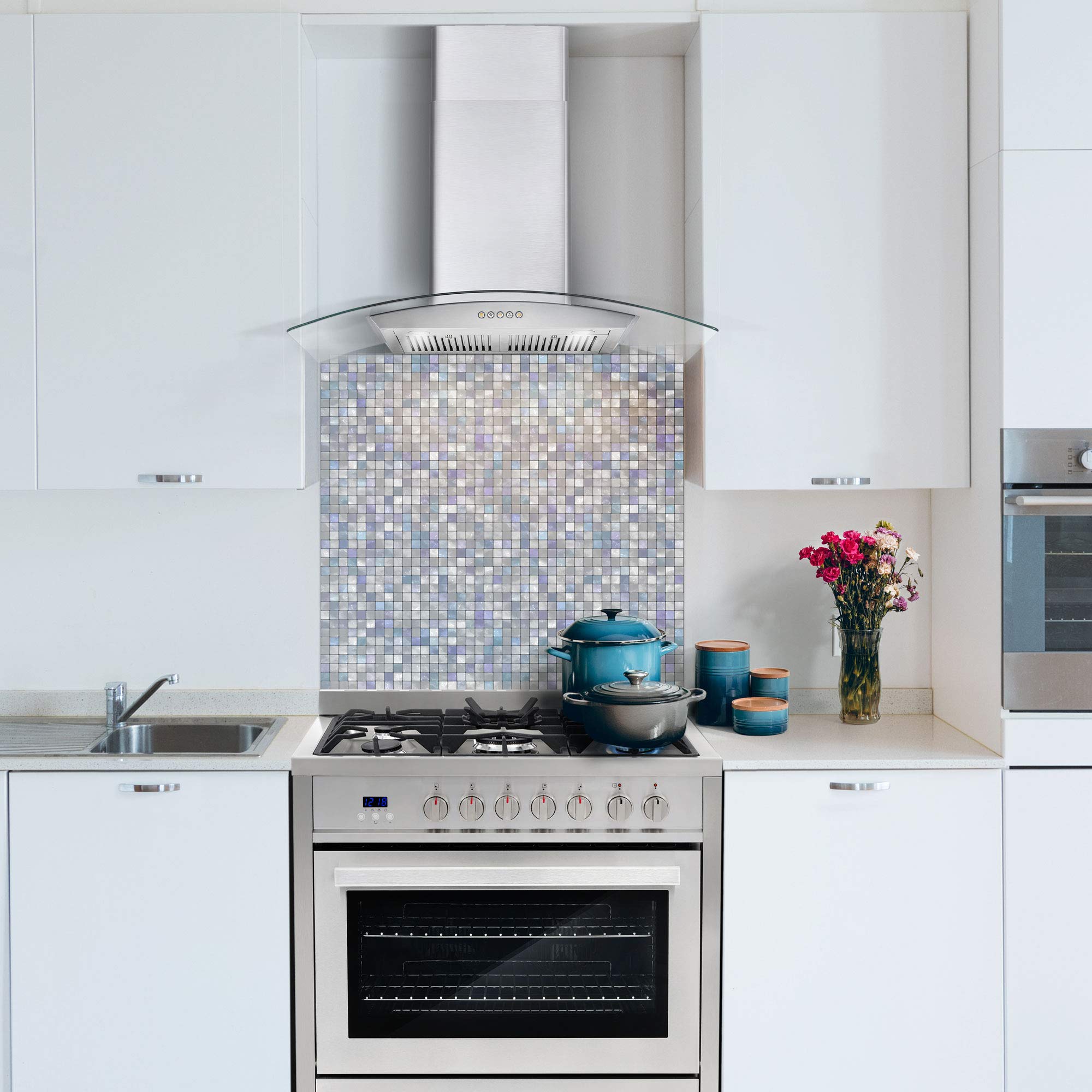 COSMO COS-668A900 36 Inch Stainless Steel Wall Mount Range Hood - 380 CFM Ducted Ventilation with LED Lights & Button Controls | Perfect for Modern Kitchens, Cooking Ventilation & Smoke Removal