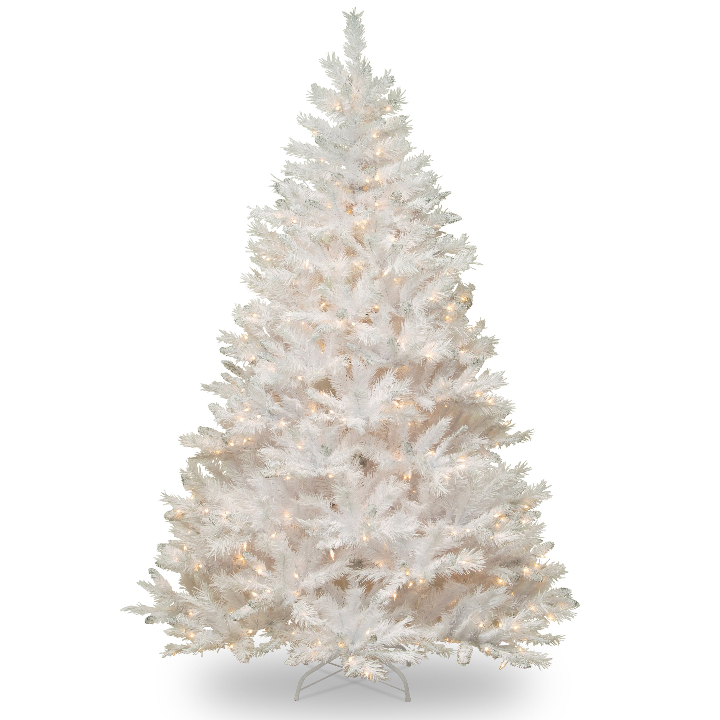 7 ft Pre-Lit Artificial Christmas Tree - Winchester Pine White with Clear LED Lights for Holiday Home Decor & Party